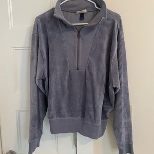 Blue/grey pull-over zip sweater